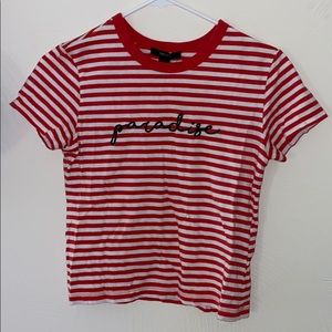 “Paradise” stripped crop tee